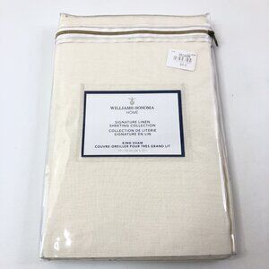 Williams Sonoma Home Signature Linen Sheeting Collection King Sham 36" X 20" Cre